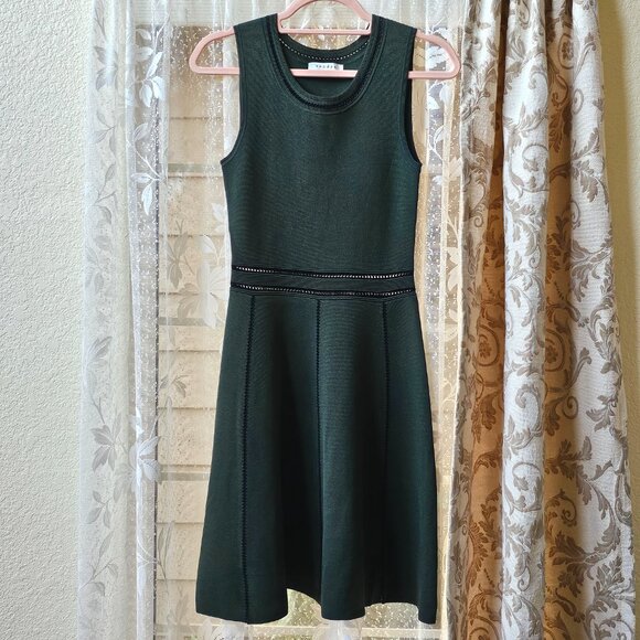 Sandro Paris Green A-Line Sleeveless Dress FR2/US6 - Picture 3 of 10